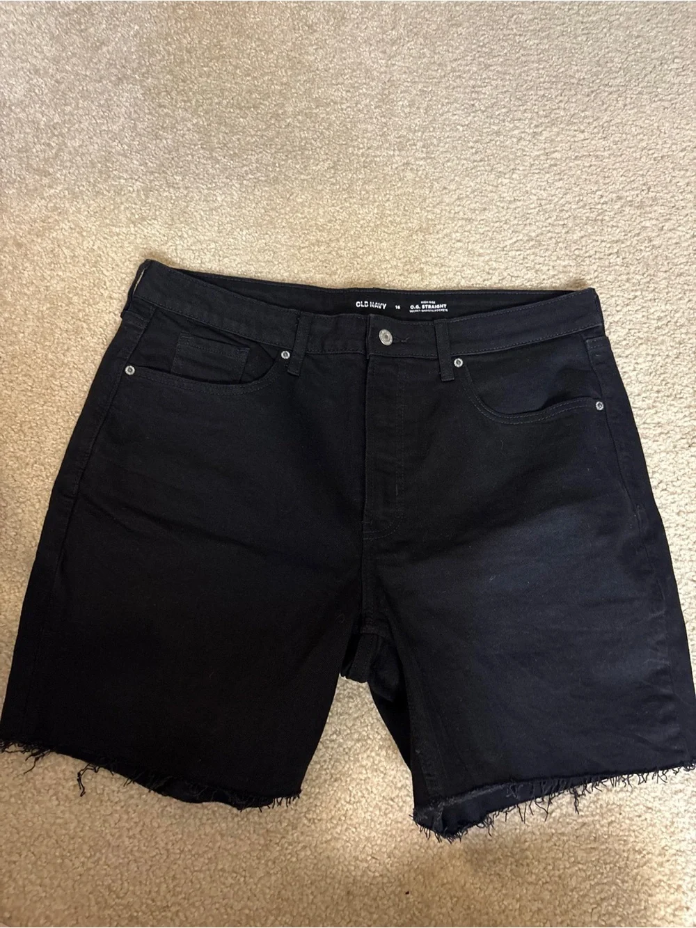 Old Navy Black Raw-Hem Denim Shorts for women